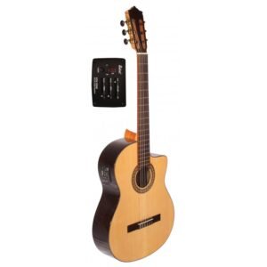 C320.590 Roja Guitarra Flamenca Vicente Tatay - Fondo de Sicomoro con Tapa Maciza de Abeto - Acabado Brillo Teñido de Rojo