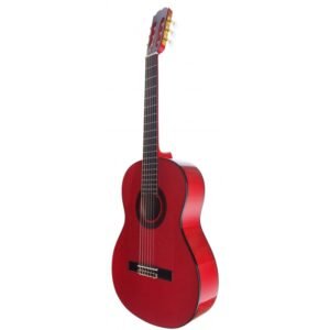 C320.580 Roja Guitarra Flamenca Vicente Tatay Tomas - Fondo de Sicomoro con Tapa de Abeto - Acabado Brillo Teñida de Rojo