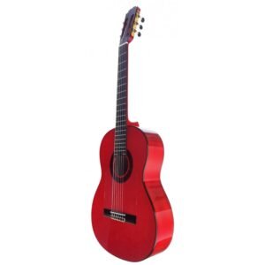 C320.590 Roja Guitarra Flamenca Vicente Tatay - Fondo de Sicomoro con Tapa Maciza de Abeto - Acabado Brillo Teñido de Rojo