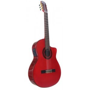 C320.590 RS CEQ Roja Guitarra Flamenca Vicente Tatay - Fondo de Palosanto Tapa Maciza de Abeto - EQ Fishman PSY-301 y Cutaway