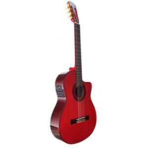 C320.580 CEQ Roja Guitarra Flamenca Vicente Tatay - Fondo de Sicomoro con Tapa de Abeto - Amplificada con Cutaway