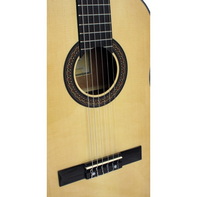 C320.202-3/4 Guitarra Clasica Vicente Tatay Cadete 3/4 Tiro 580mm - Fondo de Sapeli con Tapa de Abeto - Acabado Brillo - Imagen 6